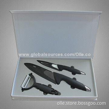 Ceramic Knife Set with Peeler, Gift Box Packaging